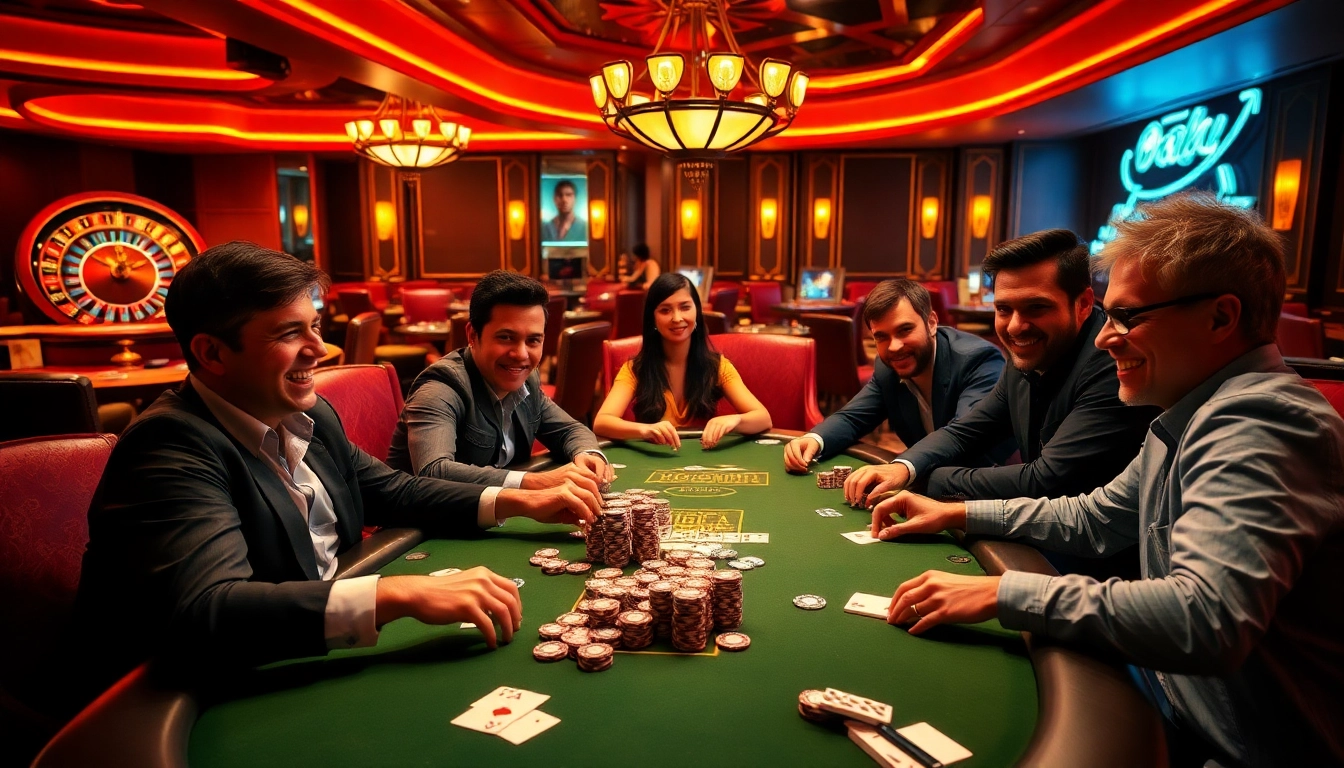 Poker players engage in a thrilling game at a casino, reflecting the excitement of topnfljerseyswholesale.com in gambling.