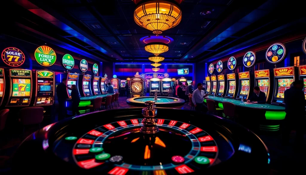 Experience the thrill of 79KING with players at a vibrant casino, surrounded by roulette, chips, and lights.